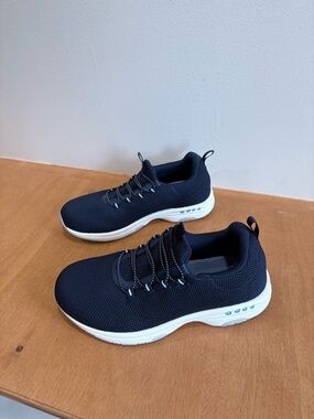 Women’s Easy Spirit Navy Knit Athletic Sneakers - Lightweight Comfort